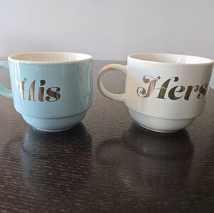 Elegant His and Hers Coffee Mug / Tea Cup Set